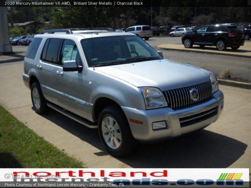 Brilliant Silver Metallic / Charcoal Black 2010 Mercury Mountaineer V6 AWD