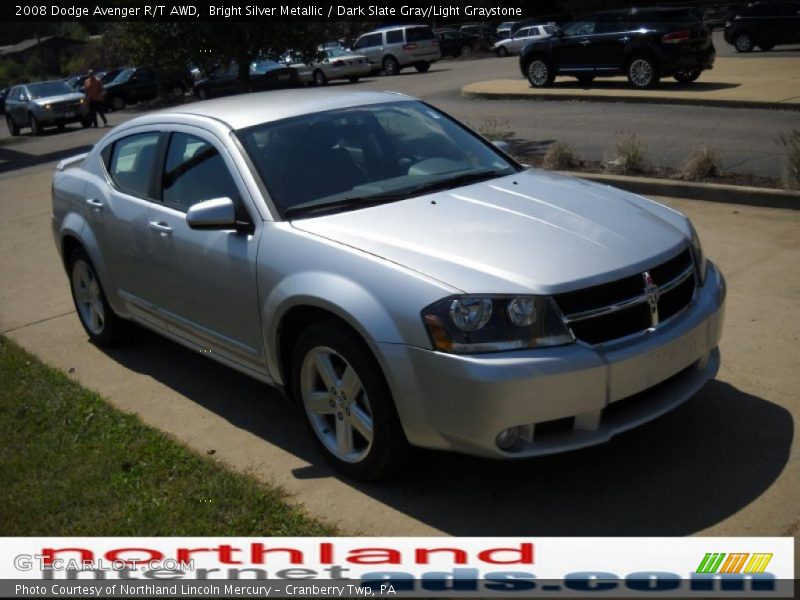 Bright Silver Metallic / Dark Slate Gray/Light Graystone 2008 Dodge Avenger R/T AWD
