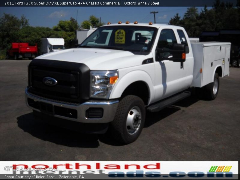 Oxford White / Steel 2011 Ford F350 Super Duty XL SuperCab 4x4 Chassis Commercial