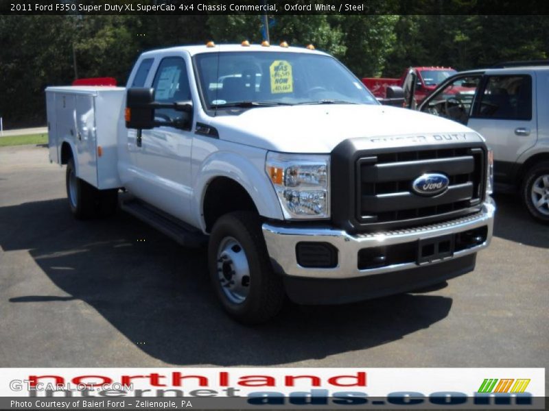 Oxford White / Steel 2011 Ford F350 Super Duty XL SuperCab 4x4 Chassis Commercial