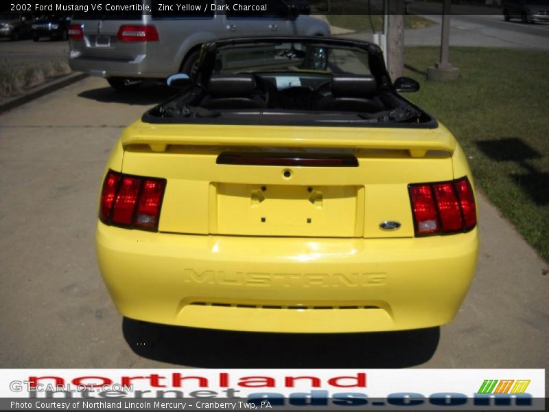 Zinc Yellow / Dark Charcoal 2002 Ford Mustang V6 Convertible