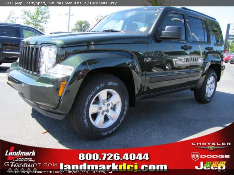 Natural Green Metallic / Dark Slate Gray 2011 Jeep Liberty Sport