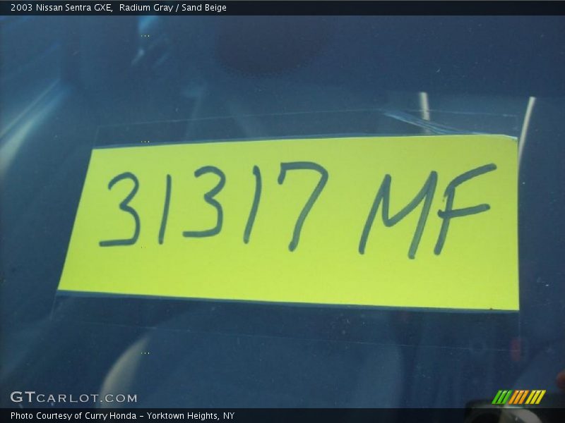 Radium Gray / Sand Beige 2003 Nissan Sentra GXE