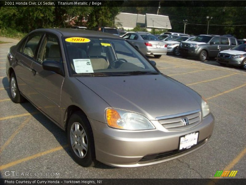 Titanium Metallic / Beige 2001 Honda Civic LX Sedan