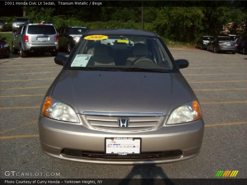Titanium Metallic / Beige 2001 Honda Civic LX Sedan