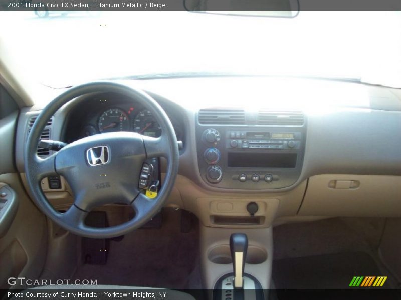Titanium Metallic / Beige 2001 Honda Civic LX Sedan