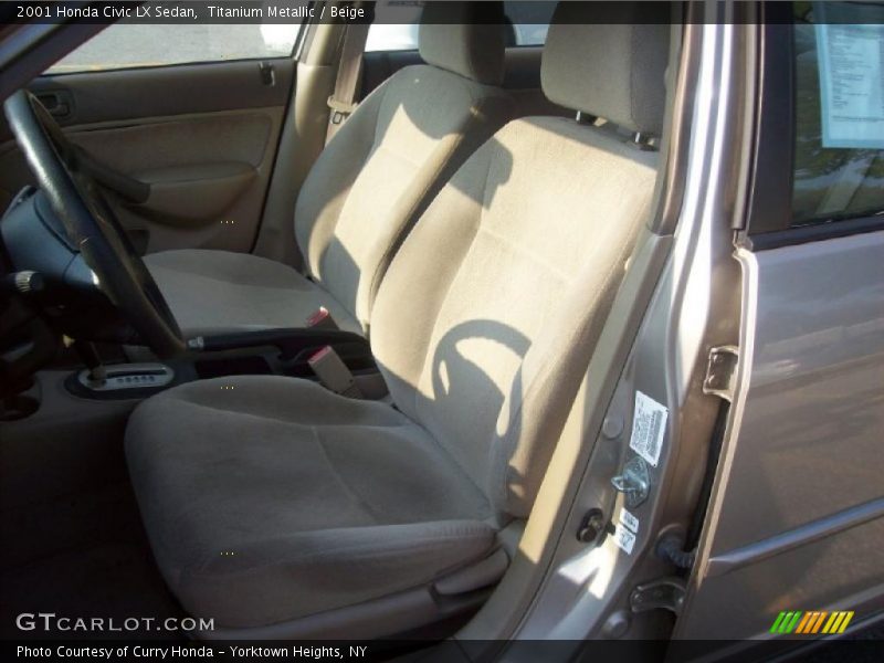 Titanium Metallic / Beige 2001 Honda Civic LX Sedan