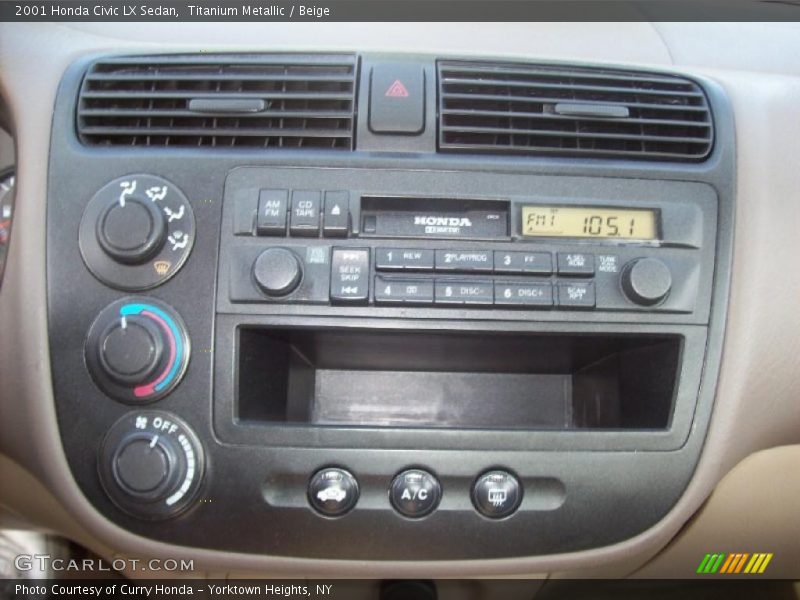Titanium Metallic / Beige 2001 Honda Civic LX Sedan