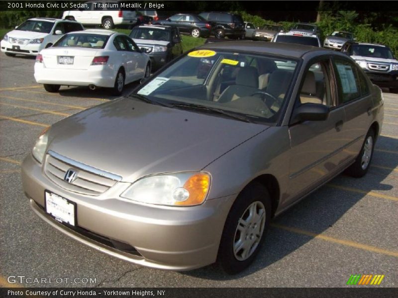 Titanium Metallic / Beige 2001 Honda Civic LX Sedan