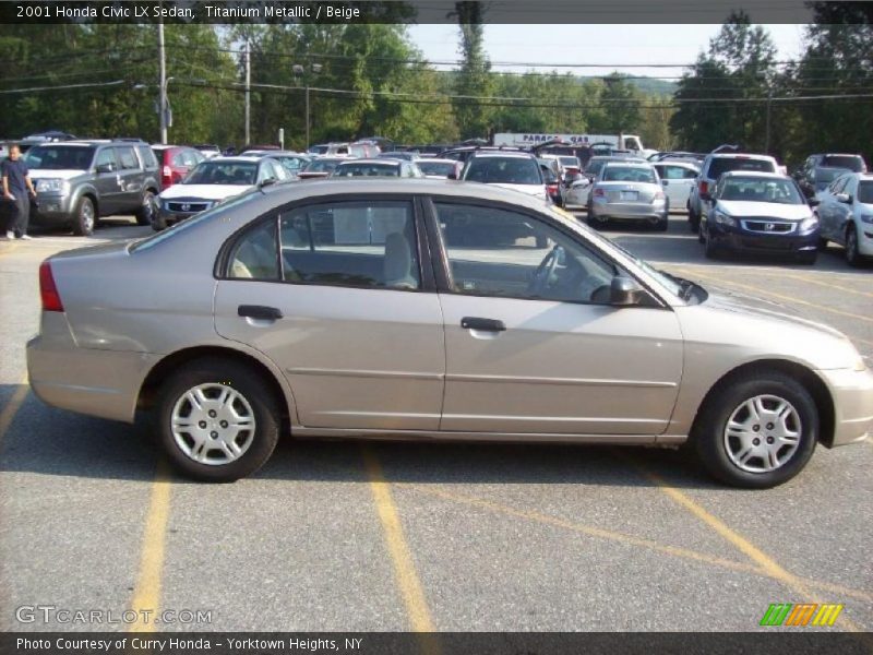 Titanium Metallic / Beige 2001 Honda Civic LX Sedan