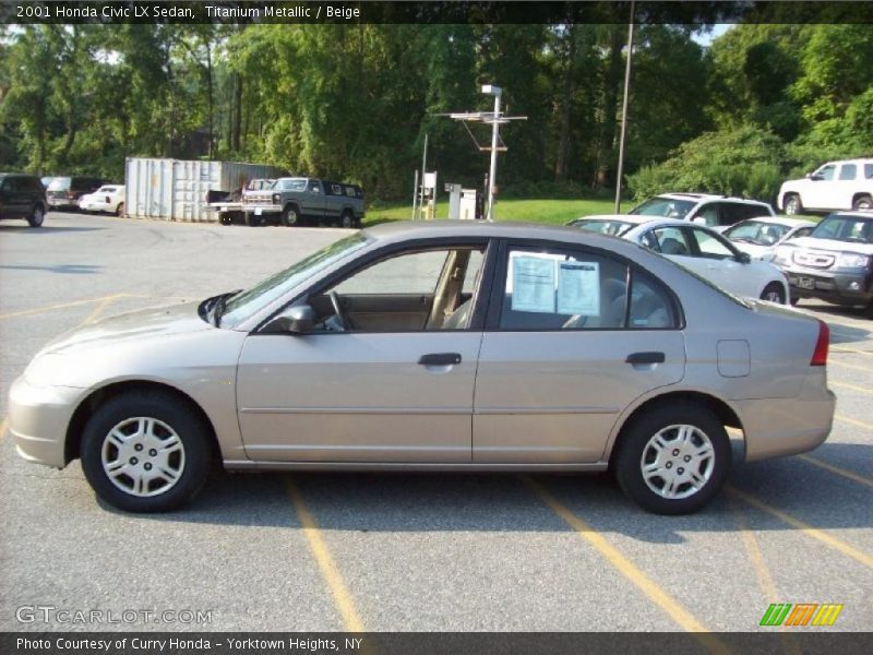 Titanium Metallic / Beige 2001 Honda Civic LX Sedan