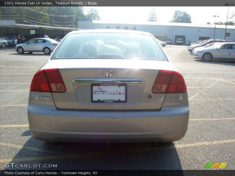 Titanium Metallic / Beige 2001 Honda Civic LX Sedan