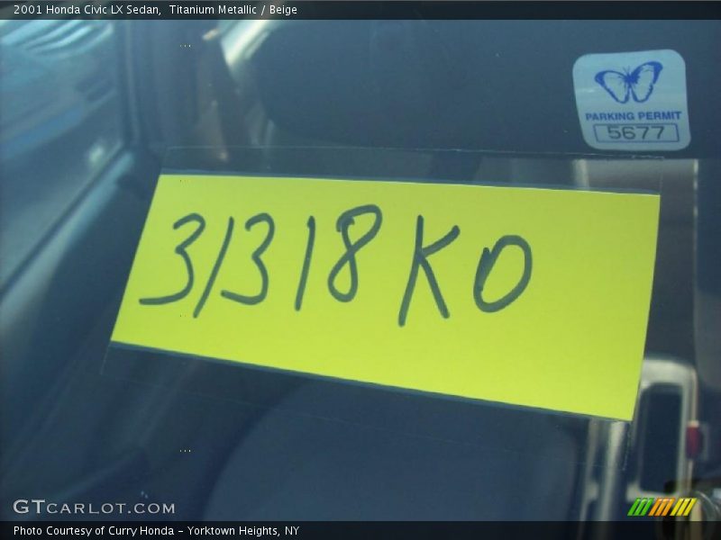 Titanium Metallic / Beige 2001 Honda Civic LX Sedan