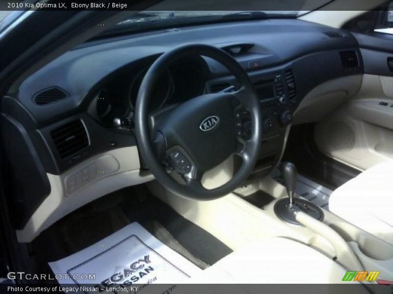 Ebony Black / Beige 2010 Kia Optima LX