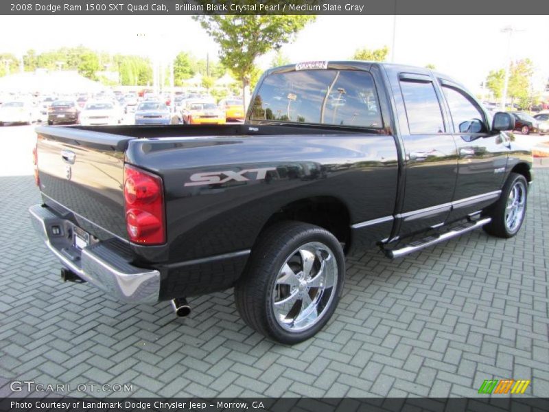 Brilliant Black Crystal Pearl / Medium Slate Gray 2008 Dodge Ram 1500 SXT Quad Cab