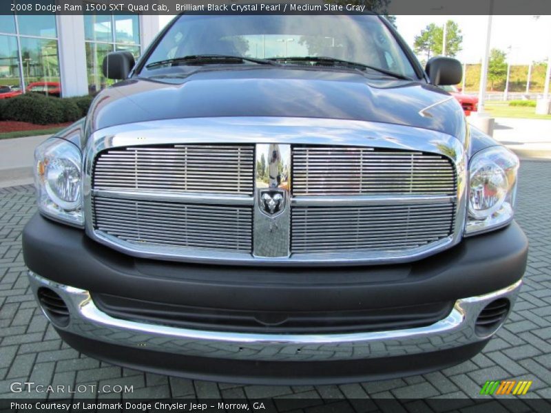 Brilliant Black Crystal Pearl / Medium Slate Gray 2008 Dodge Ram 1500 SXT Quad Cab