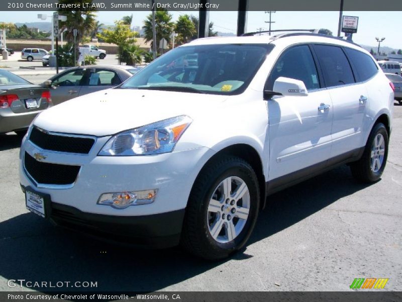 Summit White / Dark Gray/Light Gray 2010 Chevrolet Traverse LT AWD