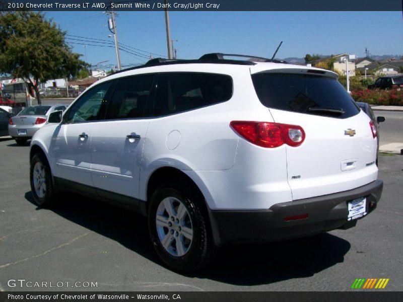 Summit White / Dark Gray/Light Gray 2010 Chevrolet Traverse LT AWD