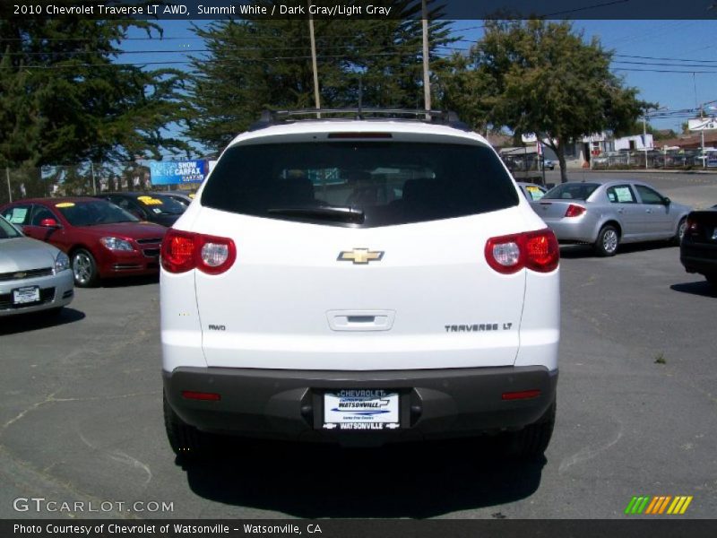 Summit White / Dark Gray/Light Gray 2010 Chevrolet Traverse LT AWD