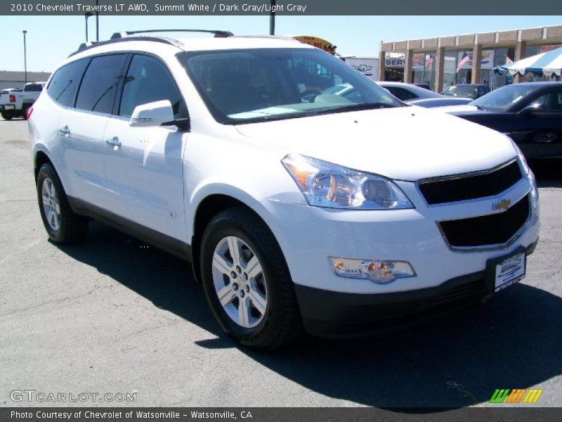 Summit White / Dark Gray/Light Gray 2010 Chevrolet Traverse LT AWD