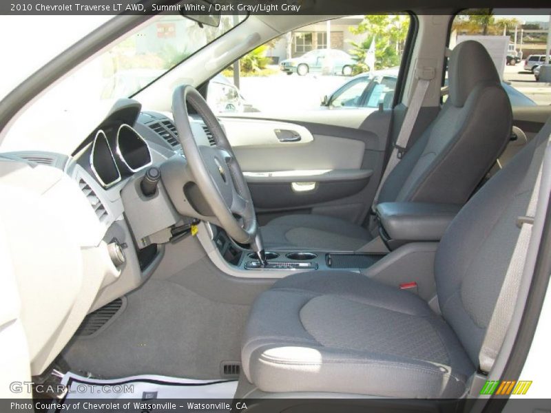Summit White / Dark Gray/Light Gray 2010 Chevrolet Traverse LT AWD