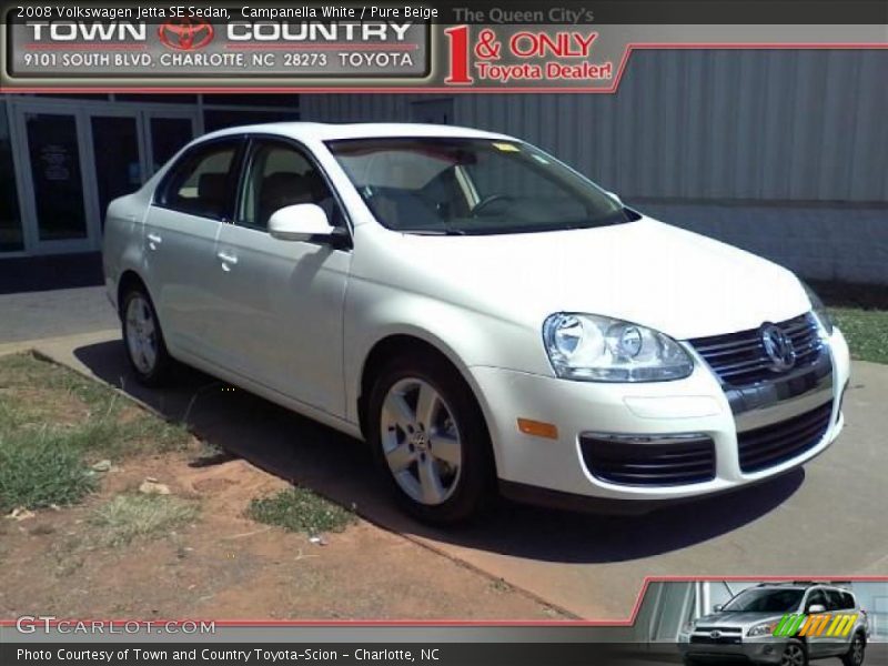 Campanella White / Pure Beige 2008 Volkswagen Jetta SE Sedan