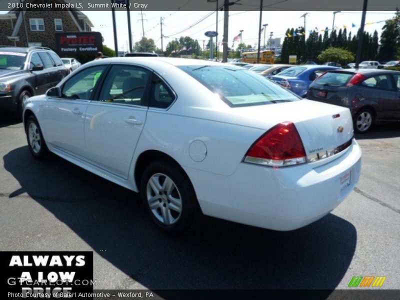 Summit White / Gray 2010 Chevrolet Impala LS