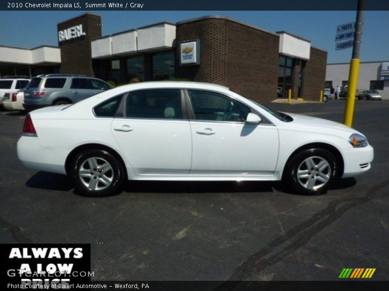 Summit White / Gray 2010 Chevrolet Impala LS