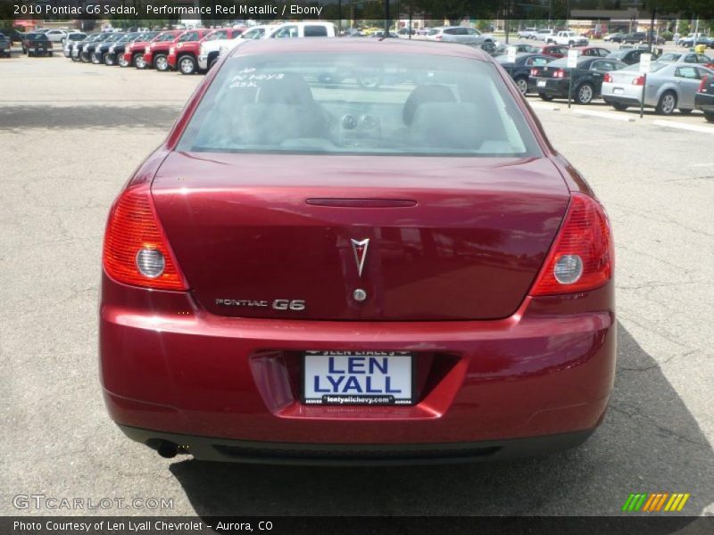 Performance Red Metallic / Ebony 2010 Pontiac G6 Sedan
