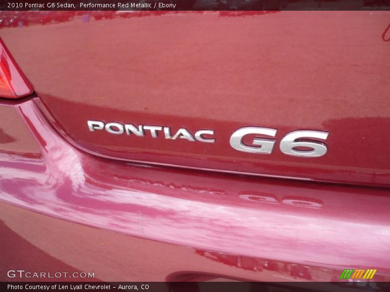 Performance Red Metallic / Ebony 2010 Pontiac G6 Sedan