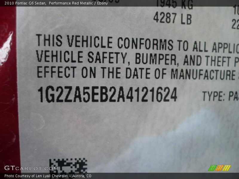Performance Red Metallic / Ebony 2010 Pontiac G6 Sedan