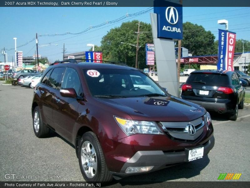 Dark Cherry Red Pearl / Ebony 2007 Acura MDX Technology