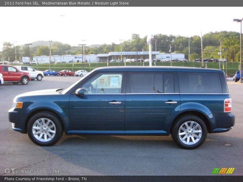 Mediterranean Blue Metallic / Medium Light Stone 2011 Ford Flex SEL