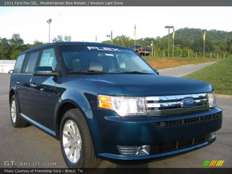 Mediterranean Blue Metallic / Medium Light Stone 2011 Ford Flex SEL