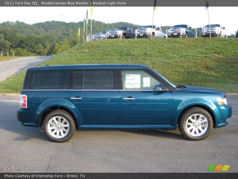 Mediterranean Blue Metallic / Medium Light Stone 2011 Ford Flex SEL