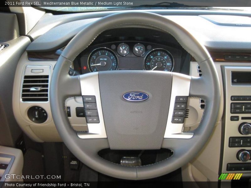 Mediterranean Blue Metallic / Medium Light Stone 2011 Ford Flex SEL