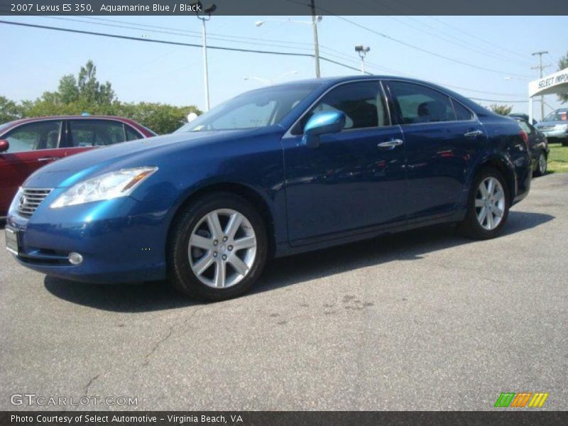 Aquamarine Blue / Black 2007 Lexus ES 350