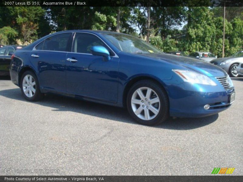 Aquamarine Blue / Black 2007 Lexus ES 350
