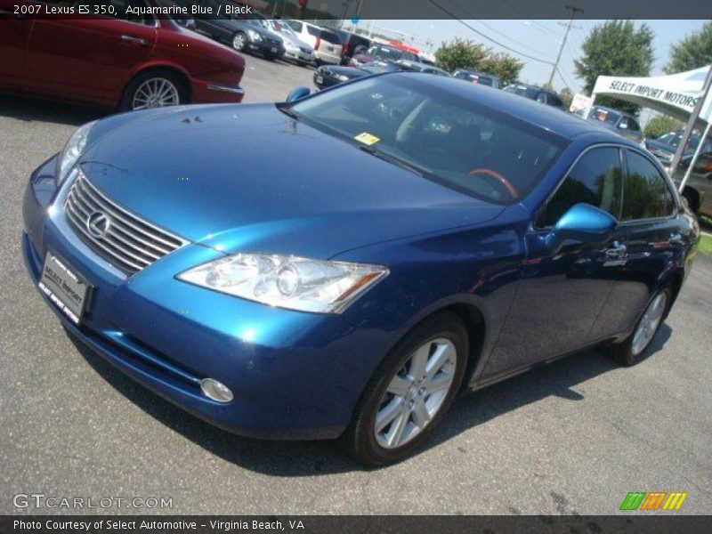 Aquamarine Blue / Black 2007 Lexus ES 350