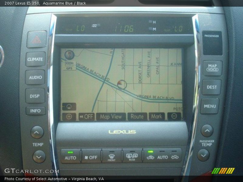 Aquamarine Blue / Black 2007 Lexus ES 350