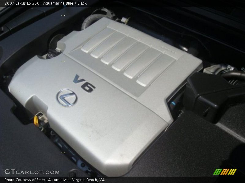 Aquamarine Blue / Black 2007 Lexus ES 350