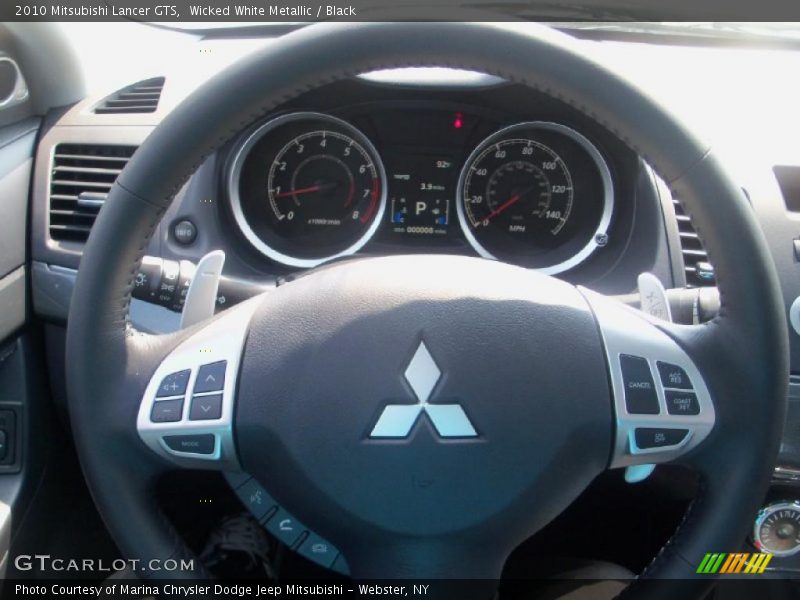 Wicked White Metallic / Black 2010 Mitsubishi Lancer GTS