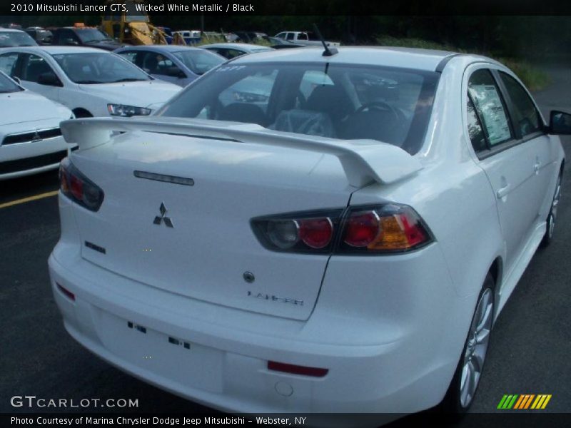 Wicked White Metallic / Black 2010 Mitsubishi Lancer GTS