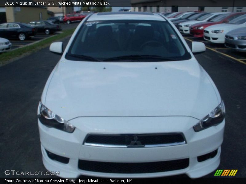 Wicked White Metallic / Black 2010 Mitsubishi Lancer GTS