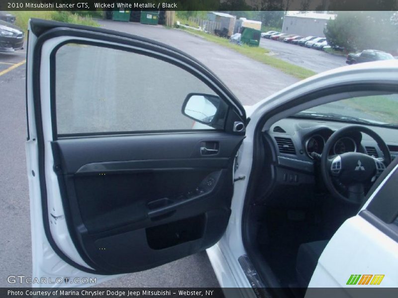 Wicked White Metallic / Black 2010 Mitsubishi Lancer GTS