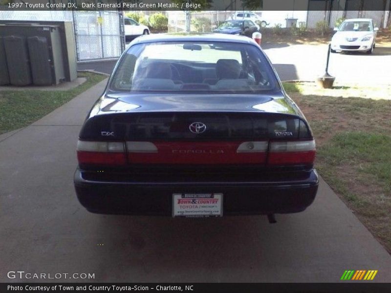 Dark Emerald Pearl Green Metallic / Beige 1997 Toyota Corolla DX