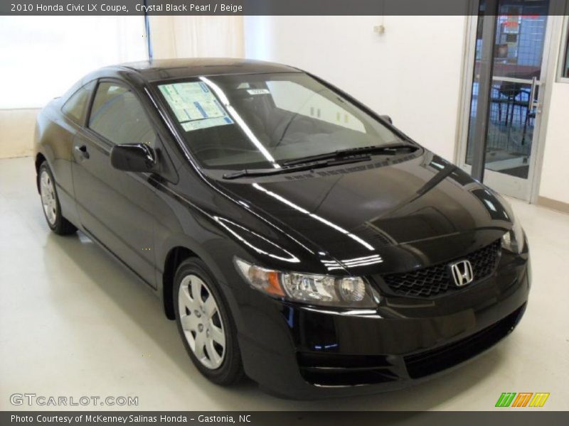 Crystal Black Pearl / Beige 2010 Honda Civic LX Coupe
