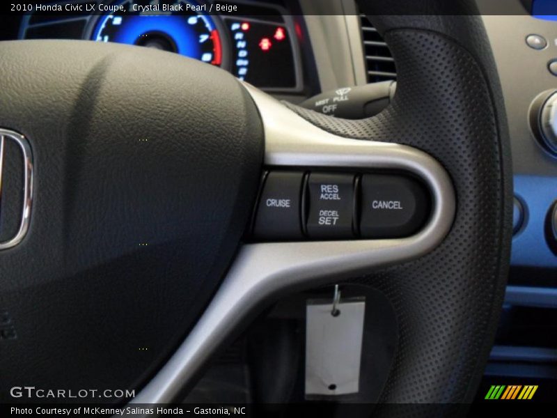 Crystal Black Pearl / Beige 2010 Honda Civic LX Coupe