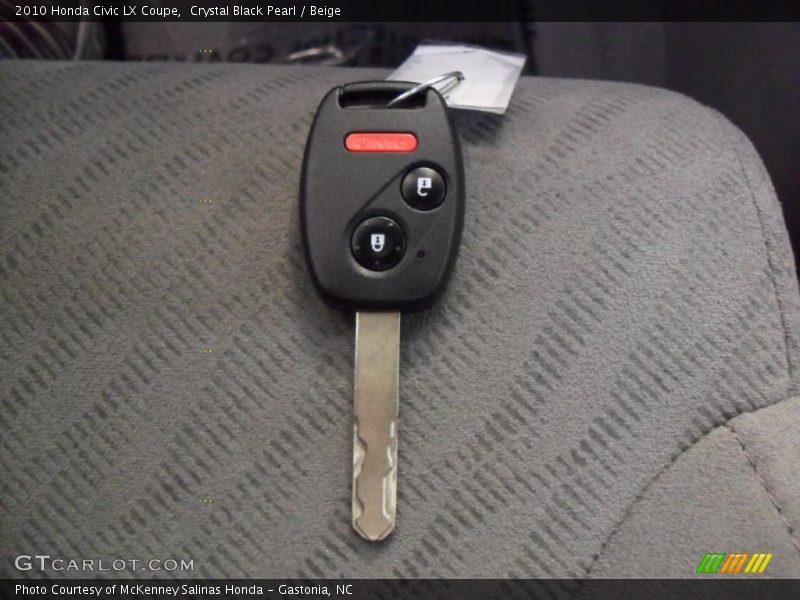 Crystal Black Pearl / Beige 2010 Honda Civic LX Coupe