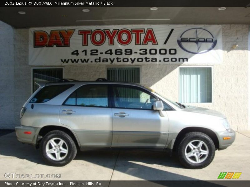 Millennium Silver Metallic / Black 2002 Lexus RX 300 AWD